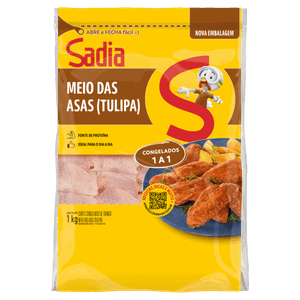 Meio da Asa de Frango Congelada Sadia Pacote 1kg
