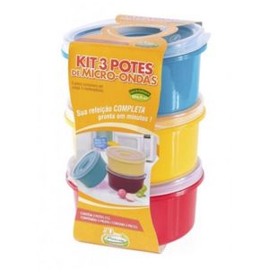 Conjunto Plasvale Potes 301 Wave 3 peças