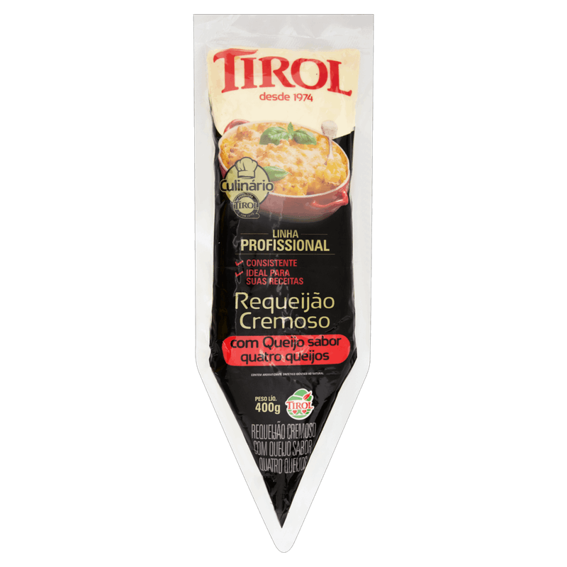 Requeijão Cremoso com Queijo Uso Culinário Quatro Queijos Tirol Profissional Bisnaga 400g