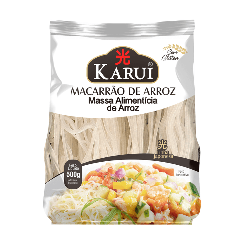 Massa De Arroz Oriental Sem Glúten Karui Pacote 500g