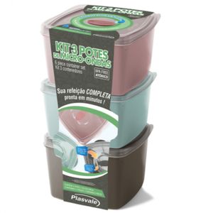 Conjunto de Potes Plasvale 562 Wave 3 Peças