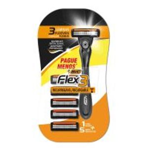 Aparelho de Barba Flex 3 Hybrid Bic + 5 Cargas Cartela 1 Unidade