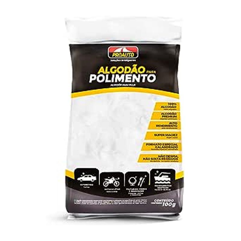 Algodão Proauto para Polimento Pacote 100g