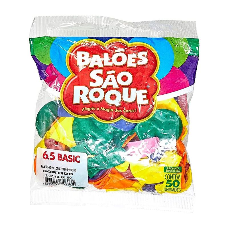 Balão São Roque 6 5 Sortido Pacote 50 Unidades