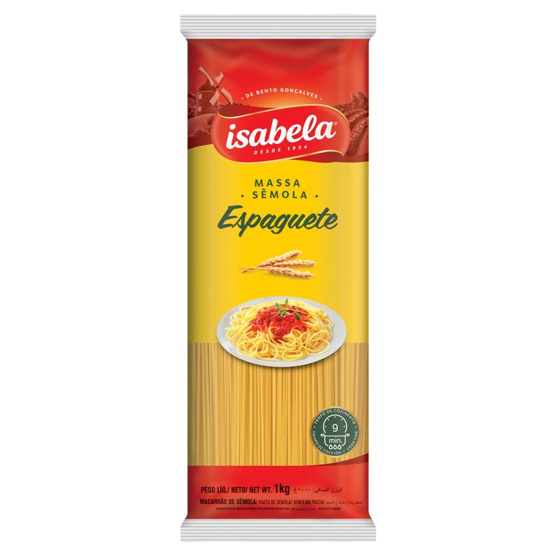Macarrão de Sêmola Espaguete Isabela Pacote 1kg