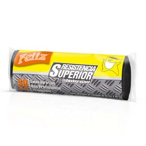 Saco Lixo Feliz Oxibiodegradável Rolo 50L Pacote 25 Unidades