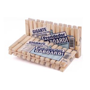 Prendedor de Roupa Gaboardi Madeira Gigante Pacote 12 Unidades