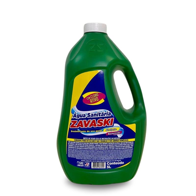 Água Sanitária Zavaski Verde Frasco 5L