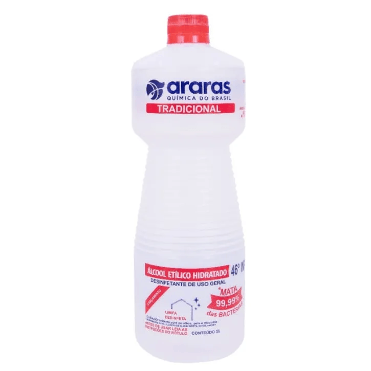 Álcool Araras 46° INPM Frasco 1L