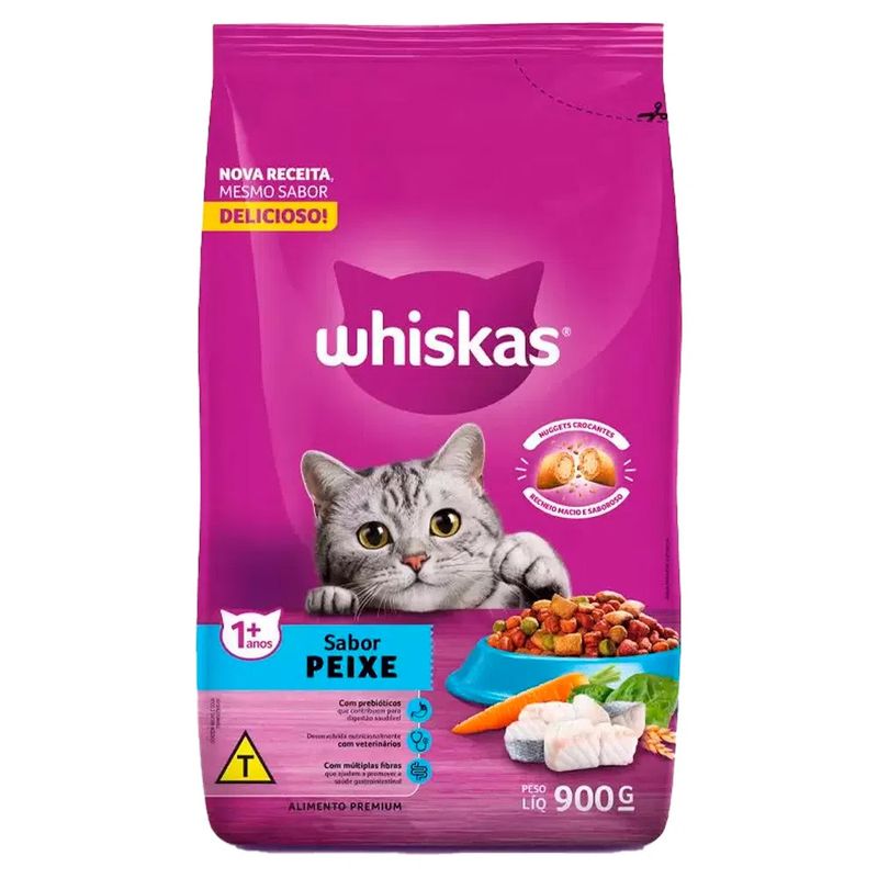 Ração Whiskas Adulto Peixe Pacote 900g