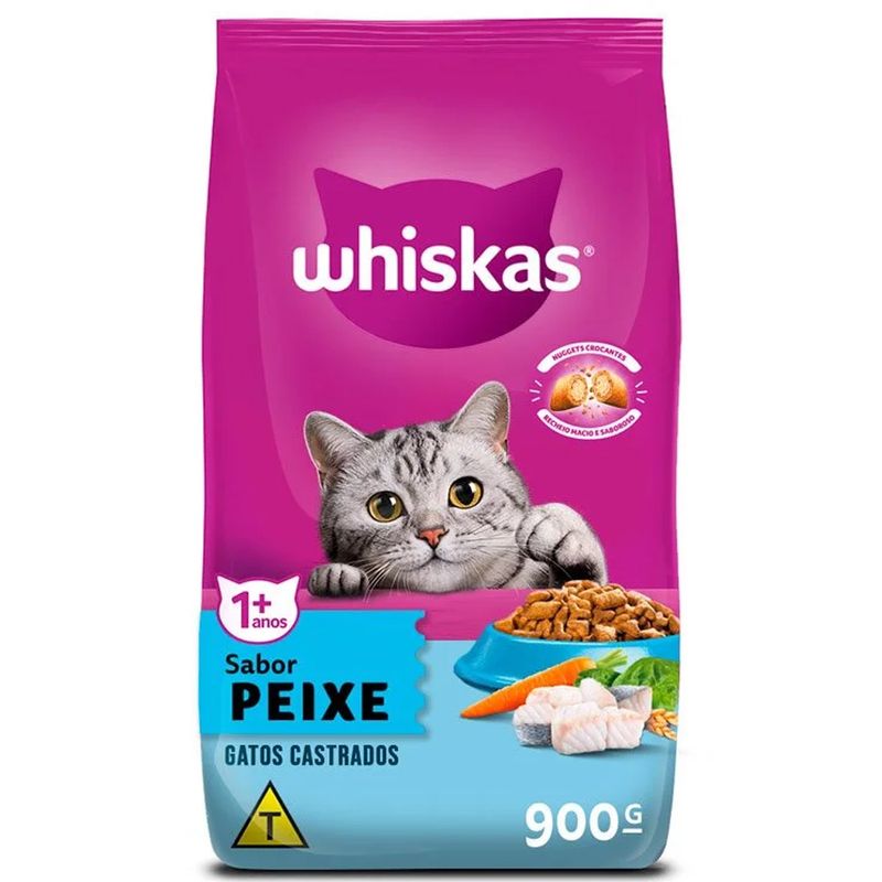 Ração Whiskas Adulto Peixe Pacote 900g