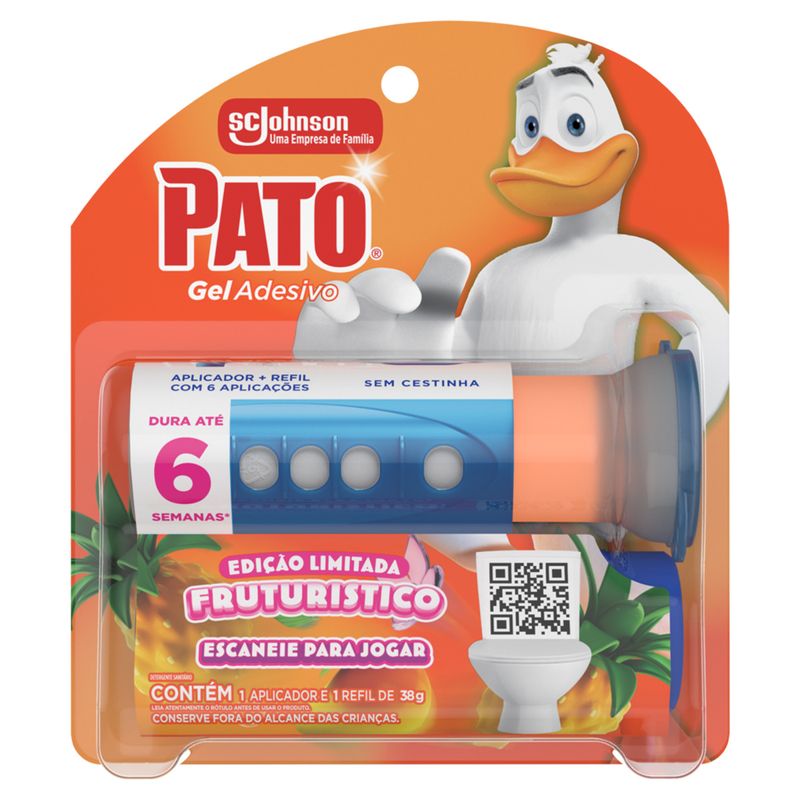 Detergente Sanitário Gel Adesivo com Aplicador Fruturístico Pato 38g Refil