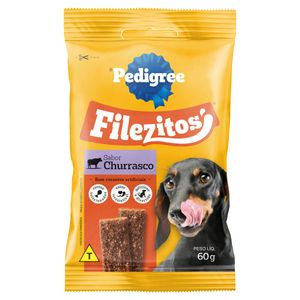 Bifinho para Cães Adultos Churrasco Pedigree Filezitos Pacote 60g