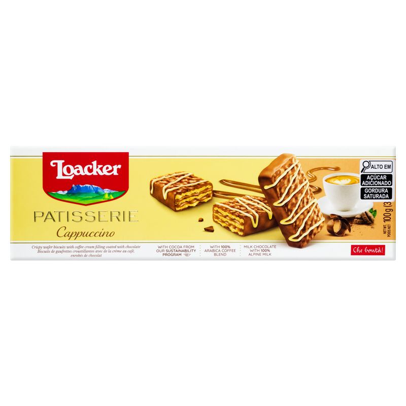 Wafer Loaker Capuccino Caixa 100g