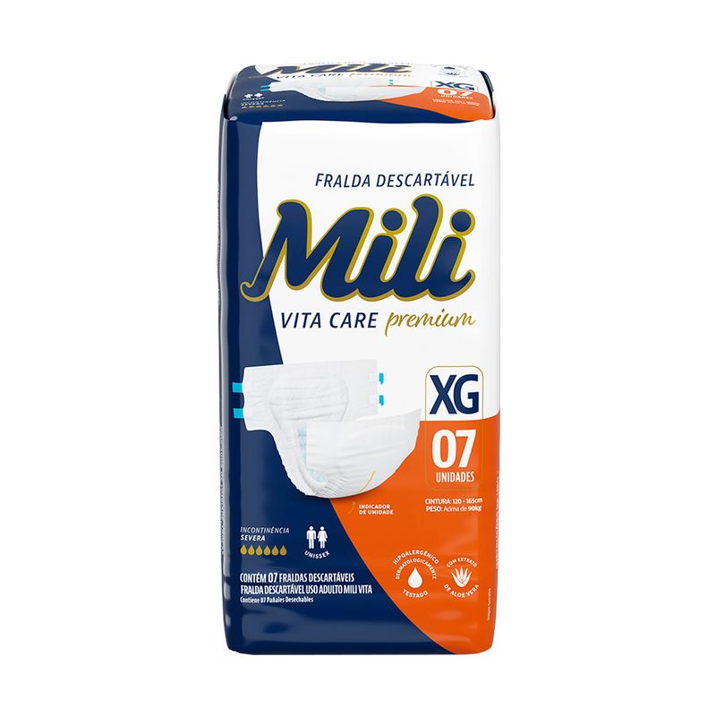 Fralda Mili Vita Care XG Pacote 7 Unidades