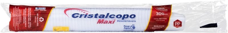 Copo Descartável Branco Cristalcopo PP 300ml Pacote com 100un