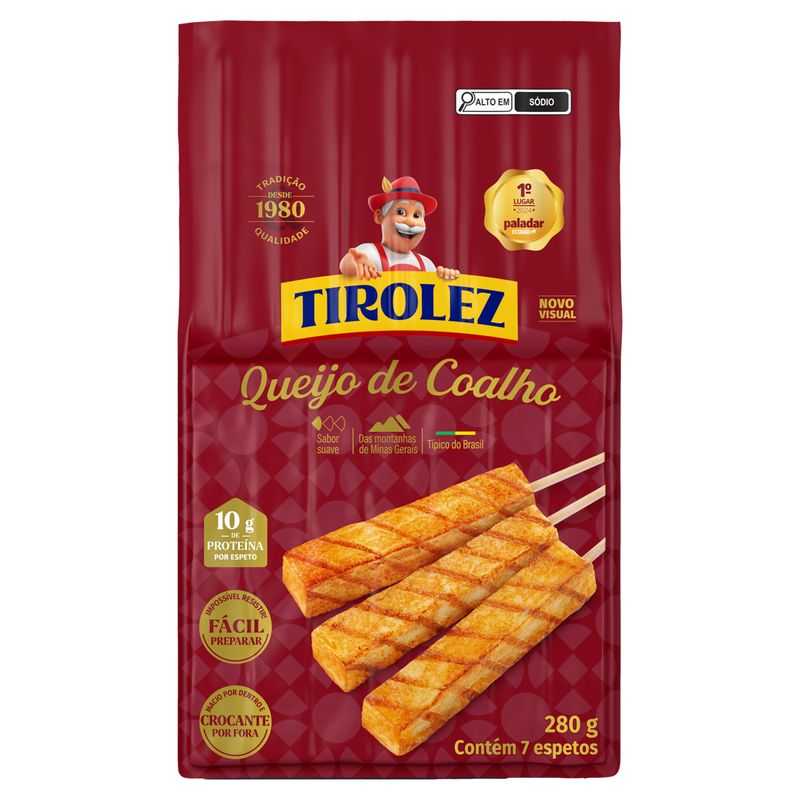 Queijo Coalho em Espeto Tirolez 280g 7 Unidades