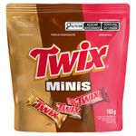 Minichocolate Caramelo, Triplo Chocolate e Torta de Morango Twix Pouch 165g 11 Unidades