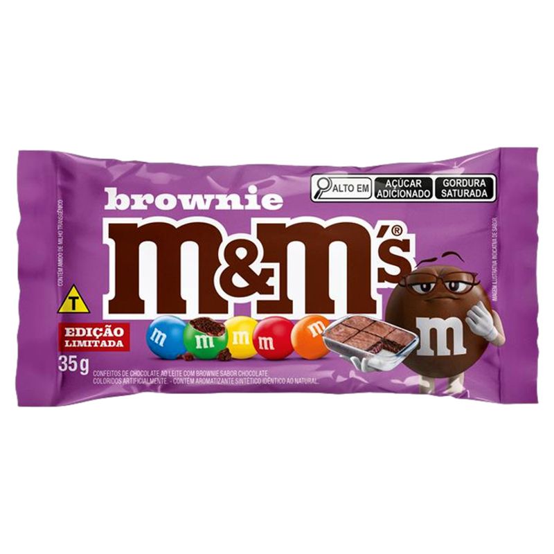 Confeito de Chocolate ao Leite Brownie M&M's Pacote 35g