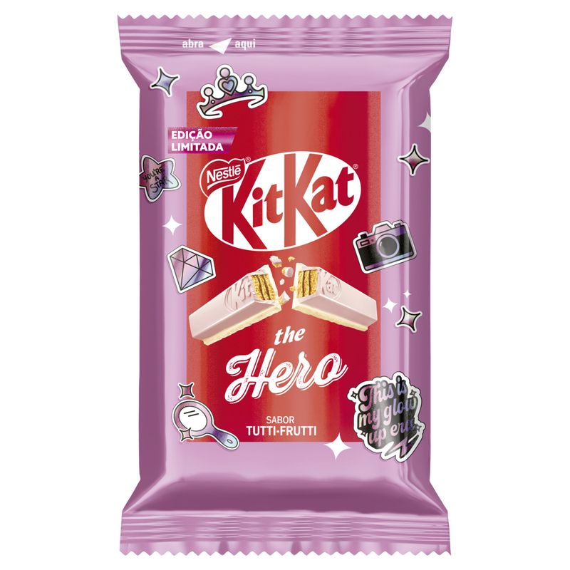 Wafer Cobertura Tutti Frutti The Hero Kitkat Pacote 41,5g