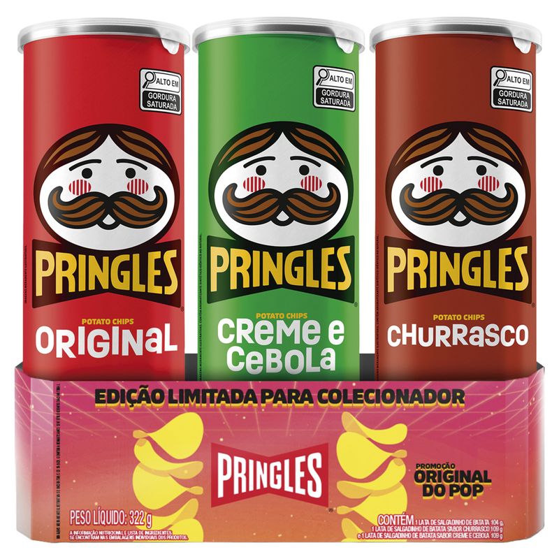 Kit Batata Original Pringles Conjunto 3 Unidades