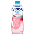 Iogurte Desnatado Morango Zero Lactose Vigor Garrafa 1100g Embalagem Econômica