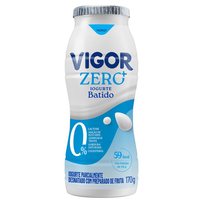 Iogurte Parcialmente Desnatado Batido Zero Lactose Vigor Frasco 170g