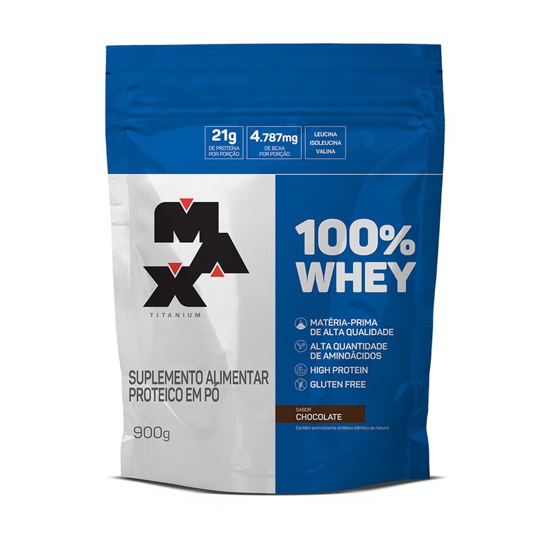 Whey Protein Max Titanium Chocolate Pacote 900g