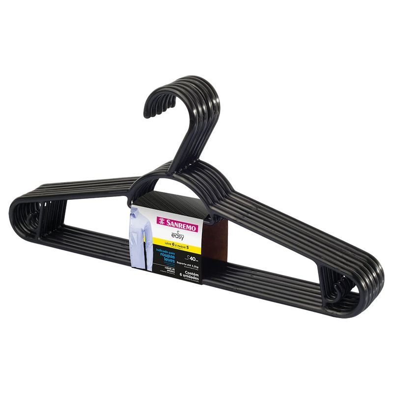 Cabide Primafer Plástico Leve 6 Pague 5 Conjunto 6 Unidades