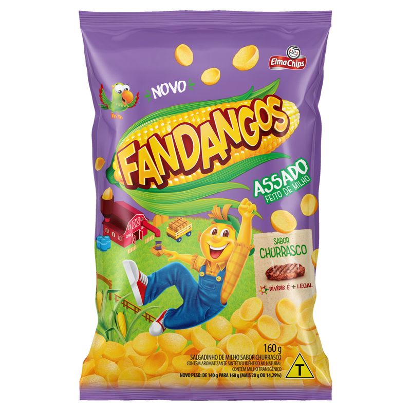 Salgadinho de Milho Churrasco Fandangos Pacote 160g