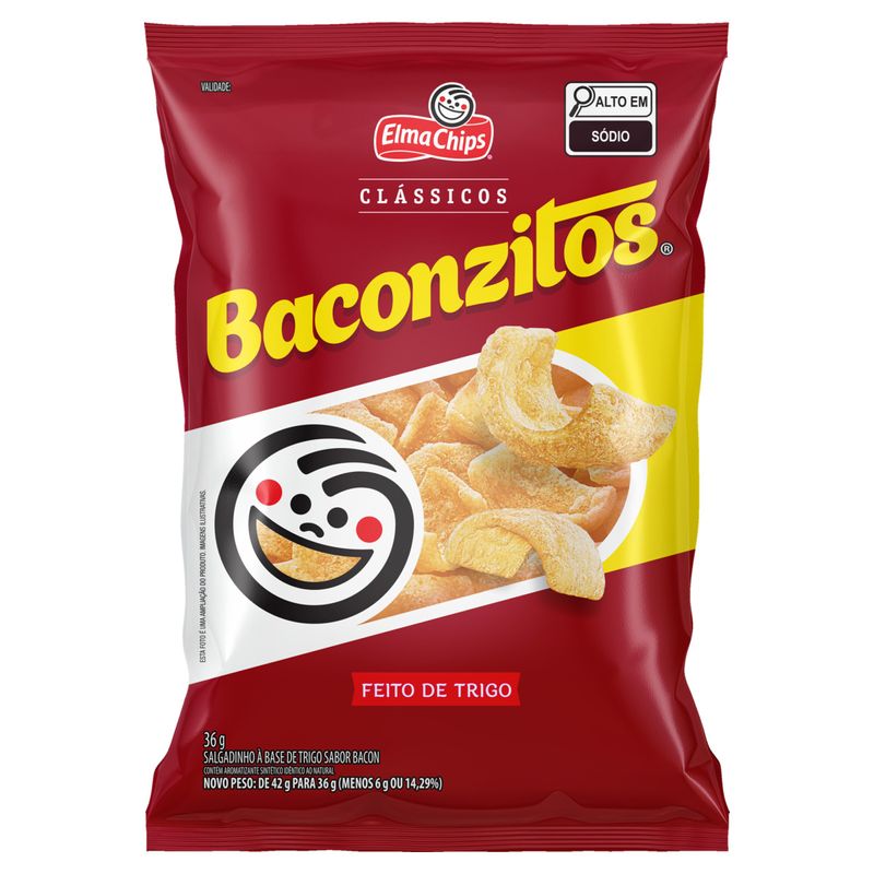 Salgadinho de Trigo Baconzitos Clássicos Pacote 36g