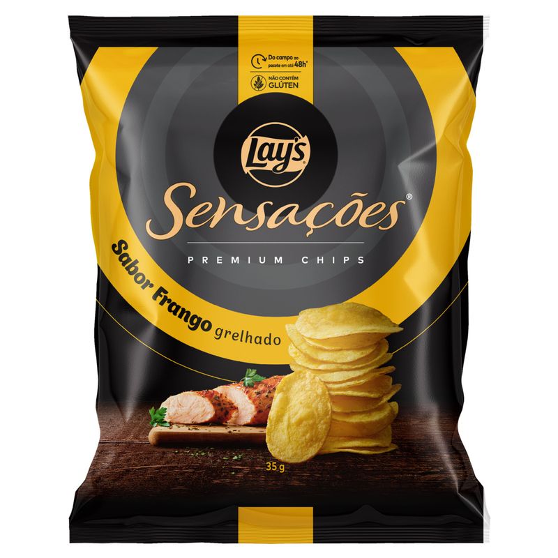 Batata Frita Lisa Chips Frango Grelhado Lay's Sensações Premium Pacote 35g