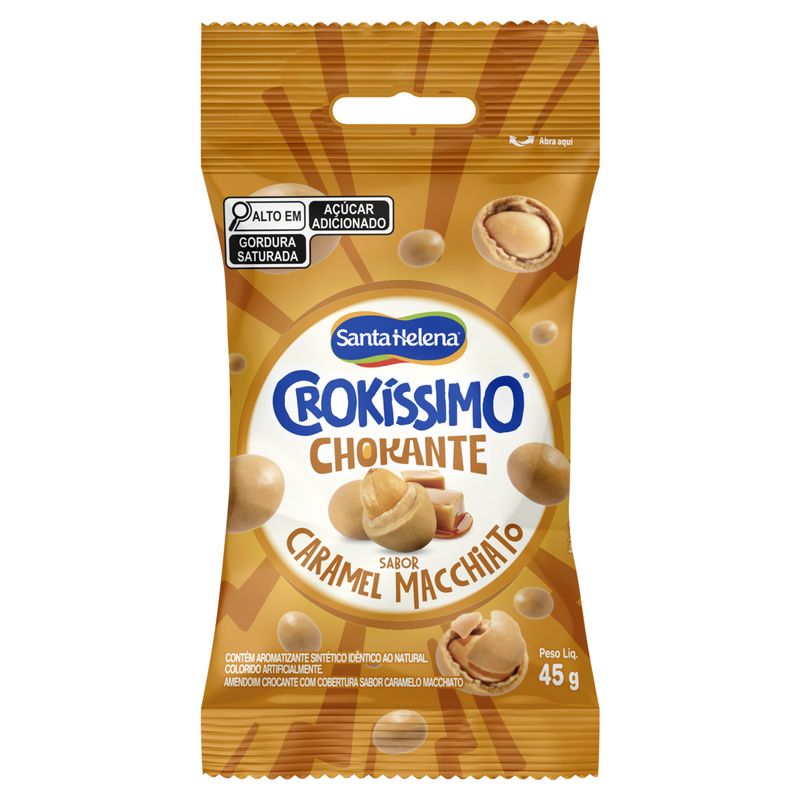 Amendoim Crocante Caramel Macchiato Crokíssimo Chokante Pacote 45g