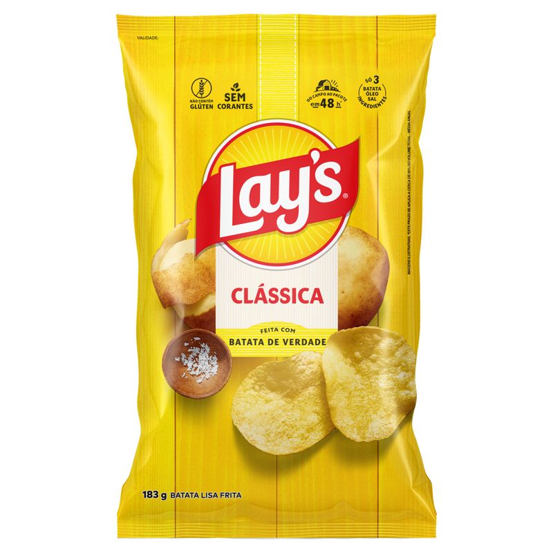 Batata Frita Lisa Clássica Lay's Pacote 183g