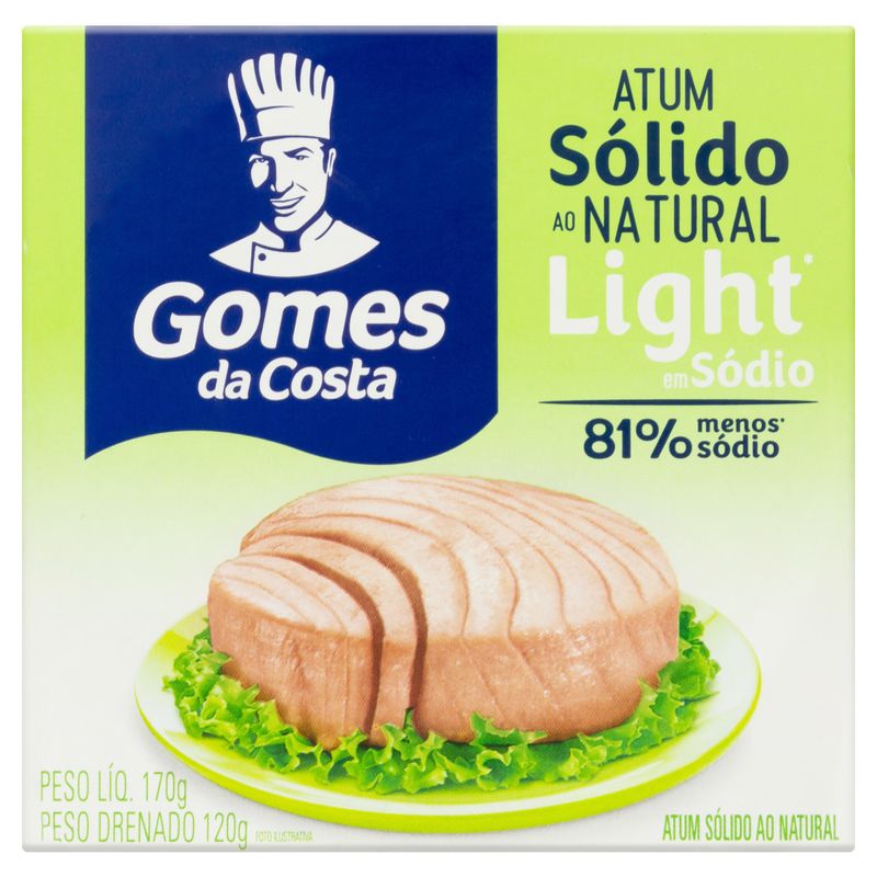 Atum Sólido ao Natural Light Gomes da Costa Caixa 120g