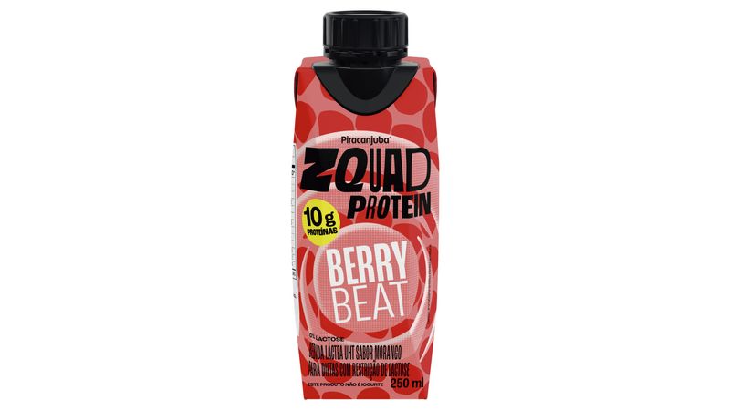 Bebida Láctea UHT Berry Beat Zero Lactose Piracanjuba Zquad Caixa