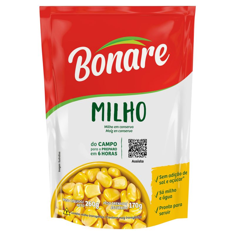 Milho Verde em Conserva Bonare Sachê 170g