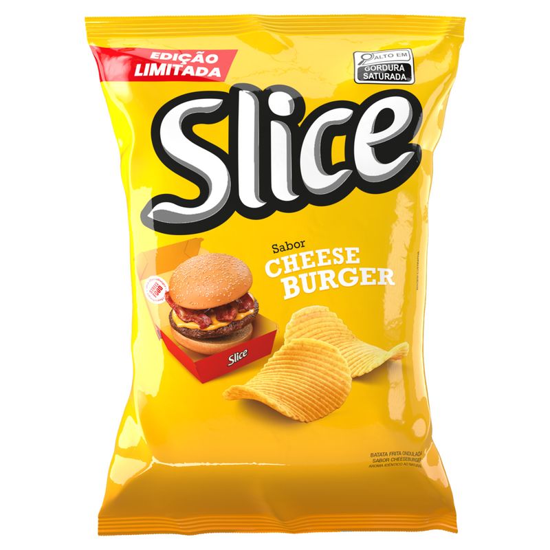 Batata Frita Ondulada Slice Sabor Cheese Burguer Pacote 90g