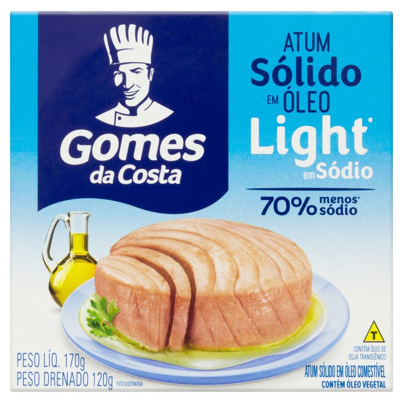 Atum Sólido em Óleo Light Gomes da Costa Caixa 120g