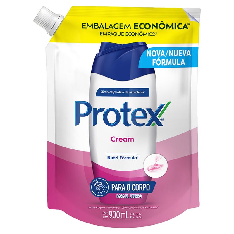 Sabonete Líquido Antibacteriano Protex Cream Sachê 900ml Embalagem Econômica Refil