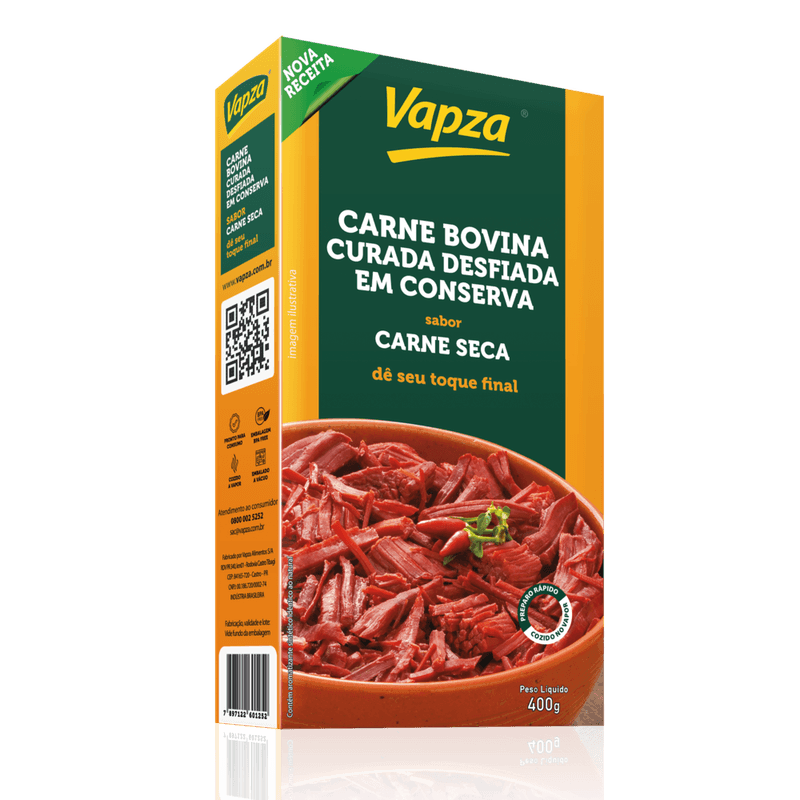 Carne Bovina Desfiada Cozida Curada Carne Seca Vapza 400g