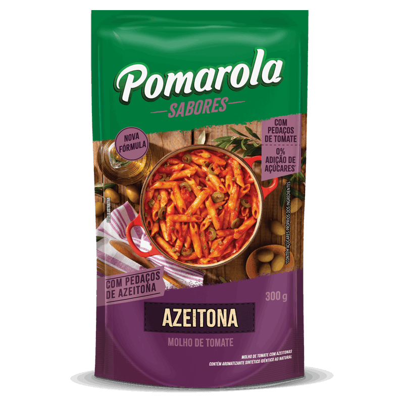 Molho de Tomate Azeitona Pomarola Sabores Sachê 300g