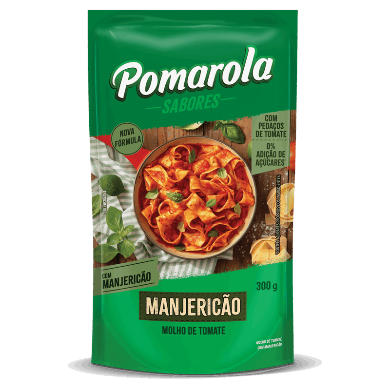 Molho de Tomate com Manjericão Pomarola Sabores Sachê 300g