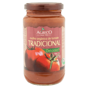Molho de Tomate Orgânico Tradicional Agreco Vidro 325g