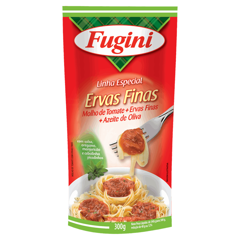 Molho de Tomate Ervas Finas Fugini Especial Sachê 300g