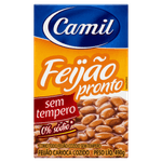 Feijão Carioca Pronto sem Tempero Camil Caixa 490g
