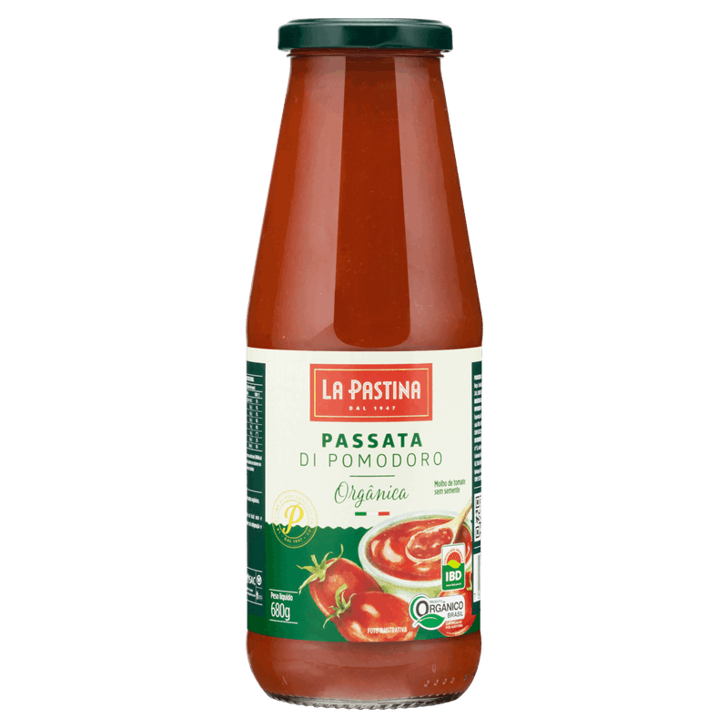 Molho de Tomate Passata Orgânico La Pastina Vidro 680g
