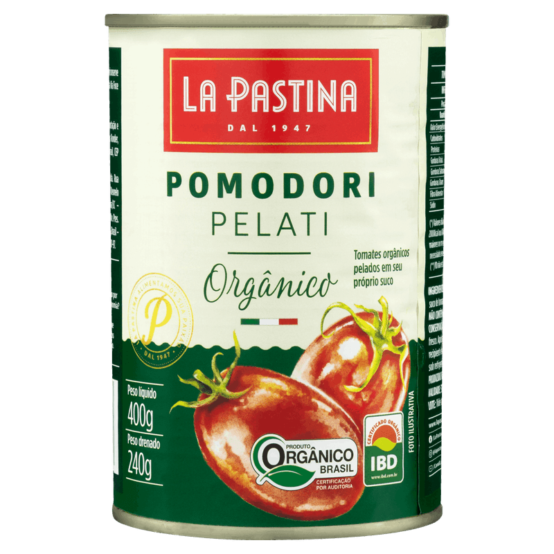 Tomate Pelado Orgânico La Pastina Lata 240g