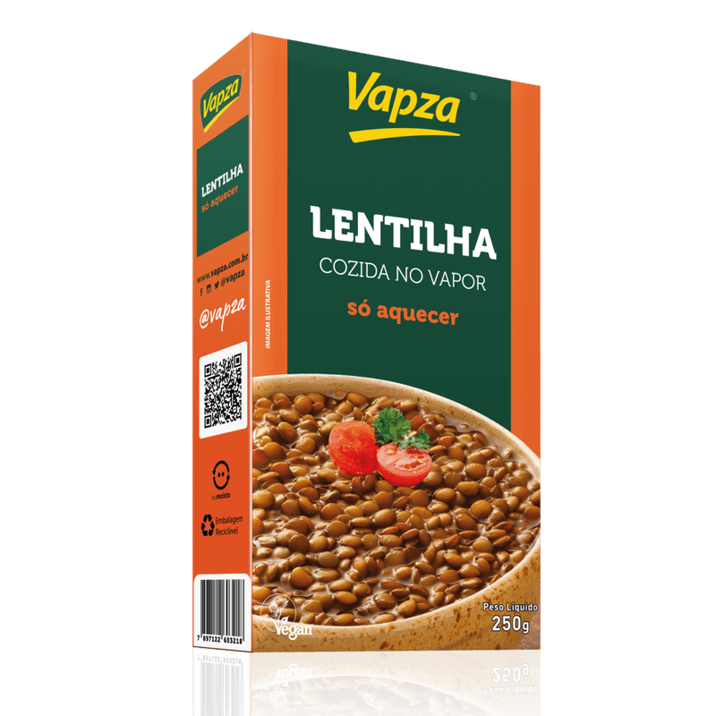 Lentilha Cozida no Vapor Vapza Só Aquecer! Caixa 250g