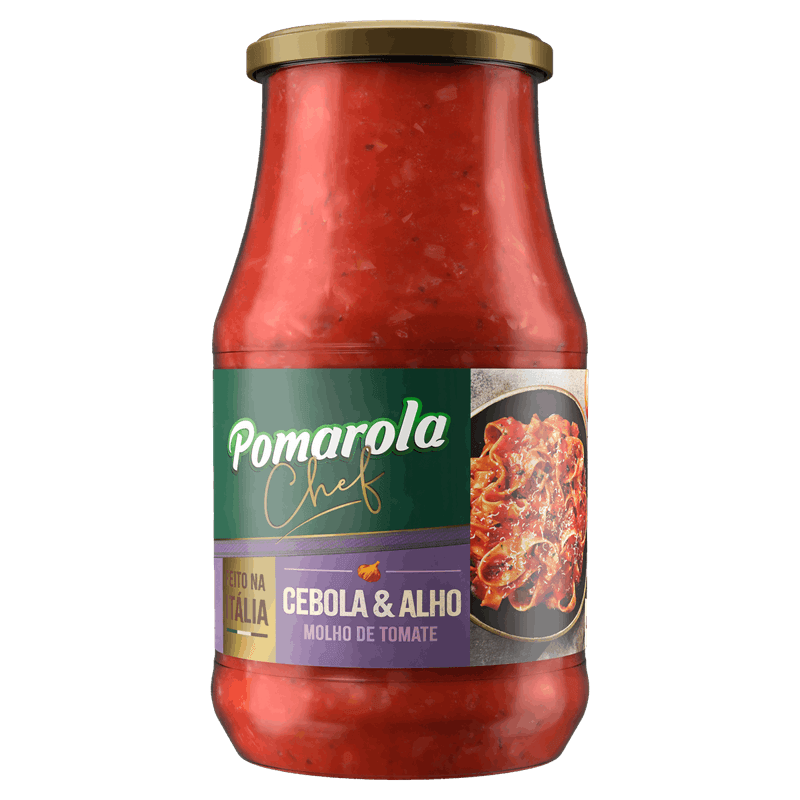 Molho de Tomate Cebola & Alho Pomarola Chef Vidro 420g